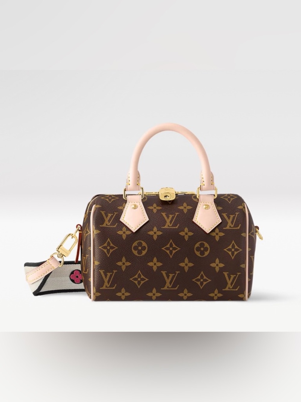 Louis Vuitton Brown Monogram Speedy 20 with Canvas Strap